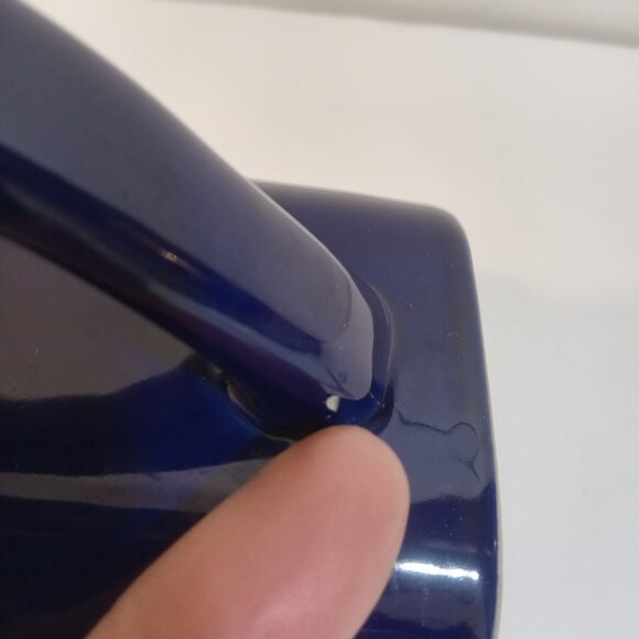 Royal Norfolk Coffee Tea Mugs Blue Brown 6 Inch Stoneware Square Base Cup Handle - Picture 5 of 6